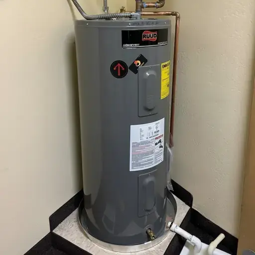 Tankless water heater installation with clean copper piping in Mesa